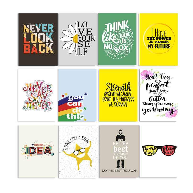 Paper Plane Design Motivational Wall Posters | Set of 12 | (29 cm x 21 cm) D7