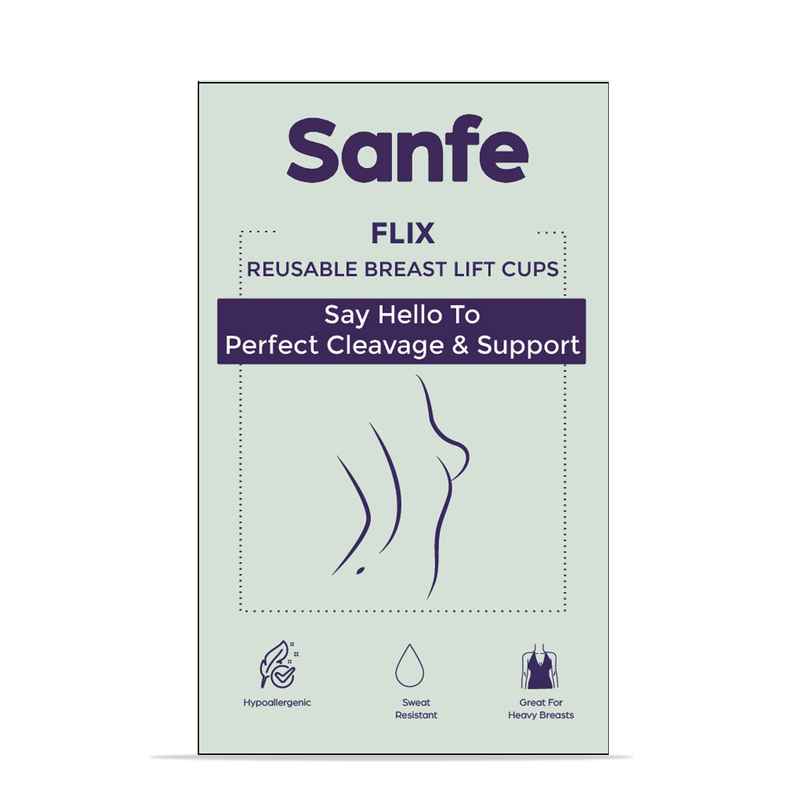 Sanfe Flix Reusable Boob Lift Cups For Breast Push Up Braless, Padded, Rabbit A-C Cup