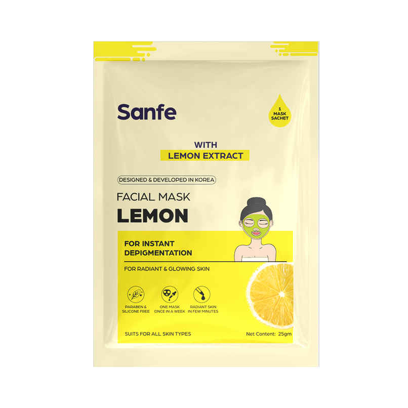 Sanfe Instant Depigmentation Lemon Facial Mask 100% Fruit Extracts, Korean Mask Sanfe Instant Depigmentation Lemon Facial Mask 100% Fruit Extracts, Korean Mask
