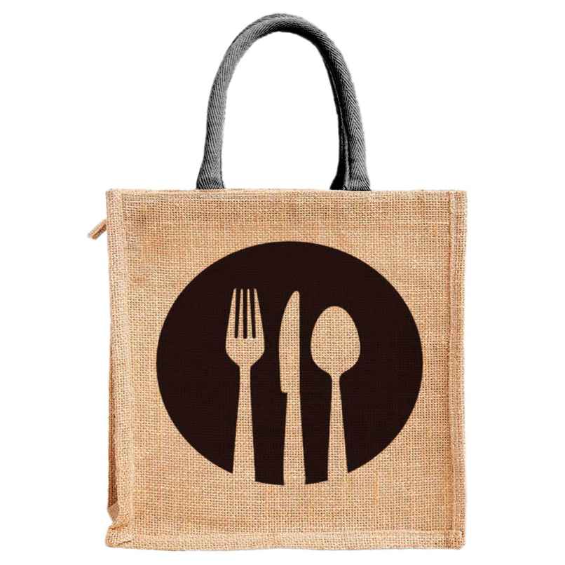 Kuber Industries Jute Eco-Friendly Shopping Bag with Zip & Handle for Daily Use (Brown)