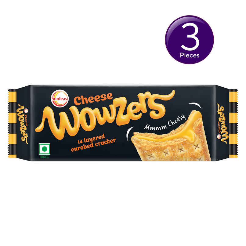 Sunfeast Wowzers Cheese Flavoured Crackers | Artificial Flavour-free Combo 