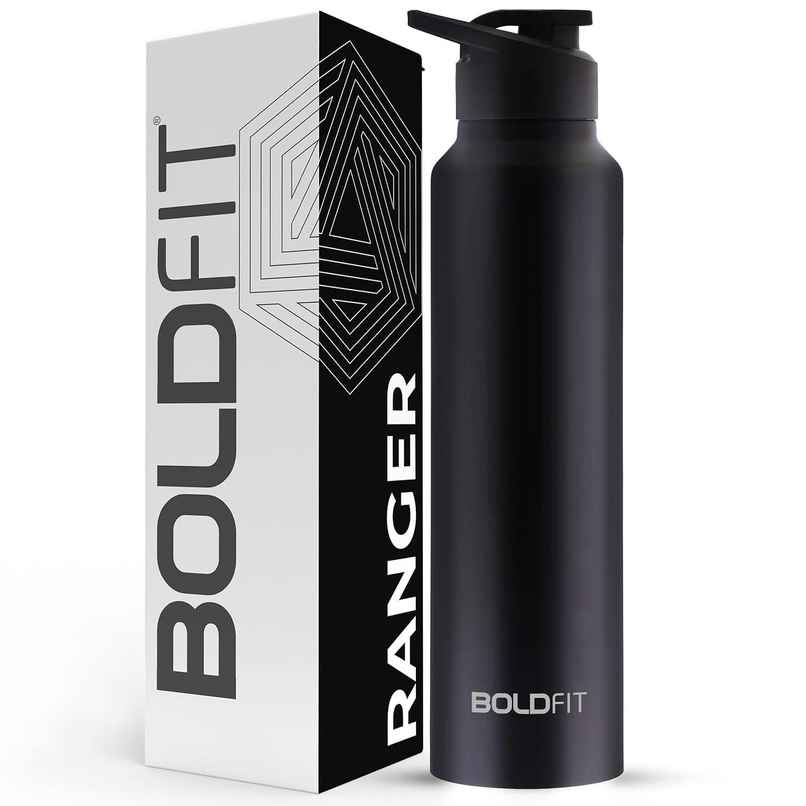 Boldfit Single Wall Stainless Steel Water Bottle 1 Litre Bottle 1000 ml Sipper (Pack of 1, Black) Boldfit Single Wall Stainless Steel Water Bottle 1 Litre Bottle 1000 ml Sipper (Pack of 1, Black)