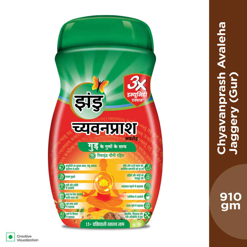 Zandu Jaggery Chyawanprash Avaleha, Made with Jaggery (Gur), No added Sugar