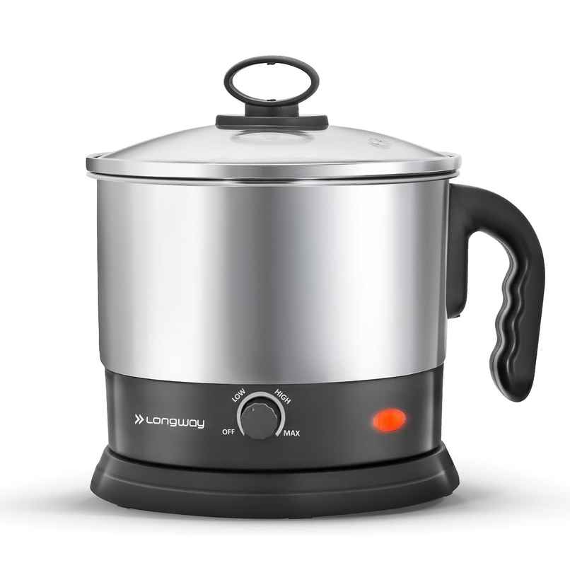 Longway Handy 1.5 Ltr Multi-Cooker Electric Kettle with Stainless Steel Body(Black & Silver,600Watt