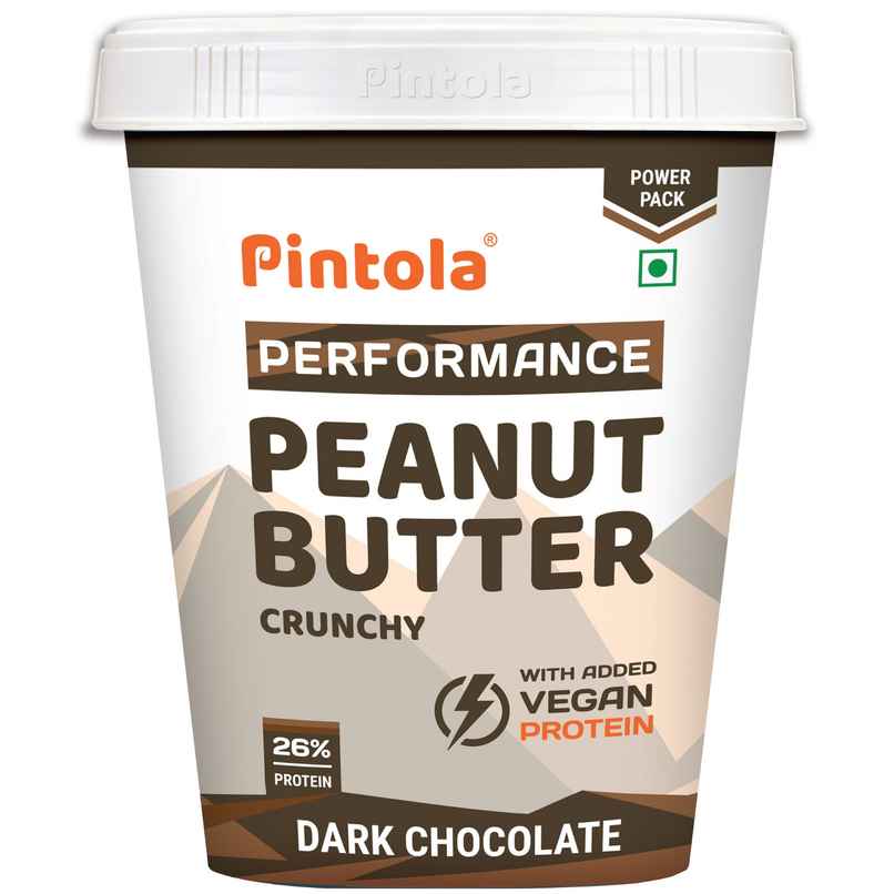 Pintola Dark Chocolate Performance Series Peanut Butter (Crunchy)- VEGan Protein 26% Protein