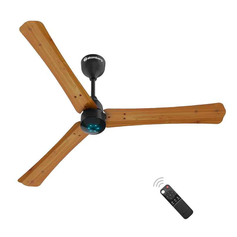Atomberg Renesa+ BLDC Ceiling Fan,1200mm, Remote Control,BEE 5 Star,LED Indicators,Golden Oakwood