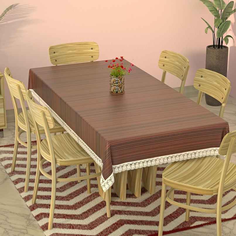 Kuber Industries Wooden Print 6 Seater Dining Table Cover | Table Protector Cover | 90 x 60 | Brown Kuber Industries Wooden Print 6 Seater Dining Table Cover | Table Protector Cover | 90 x 60 | Brown