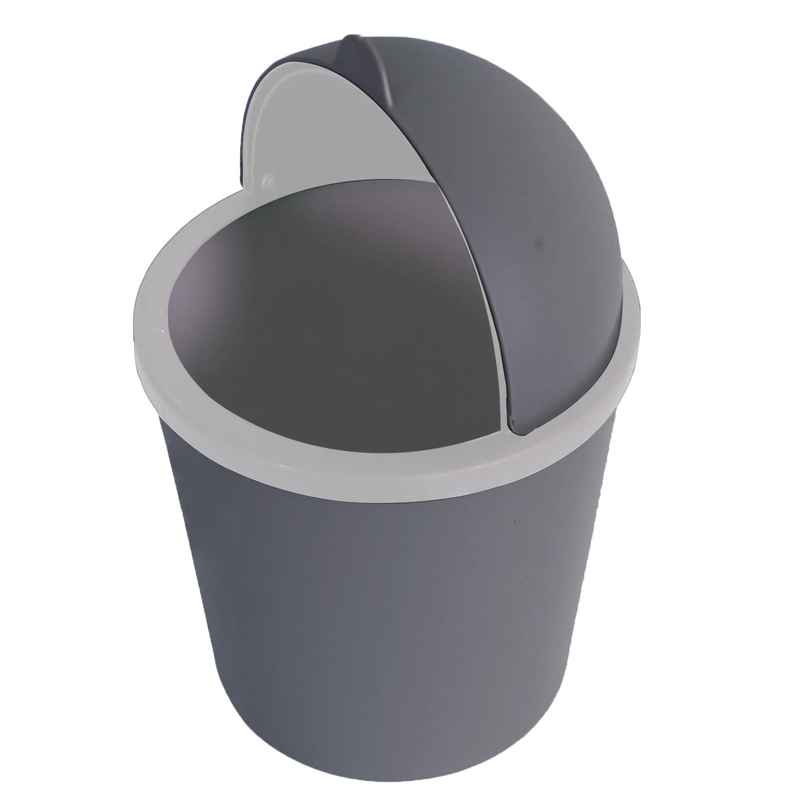 Kuber Industries Table Dustbin with Swinging Lid | Desktop Trash Can for Table | Grey