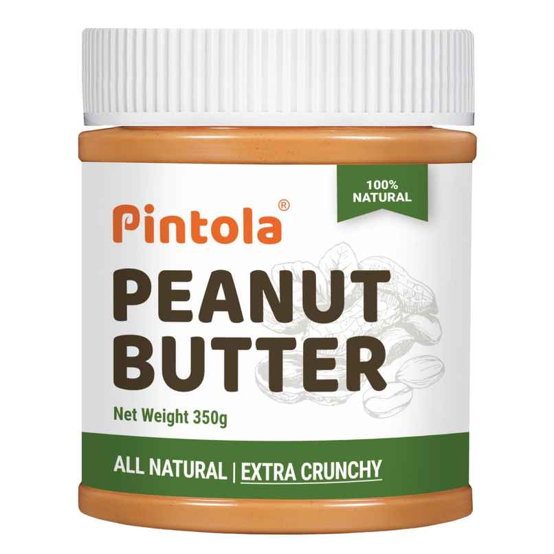 Pintola All Natural Peanut Butter, Extra Crunchy, Unsweetened, 30g Protein, Vegan, Gluten Free