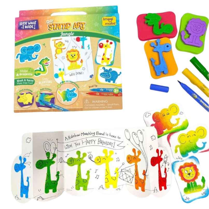 Imagimake DIY Stamp Art - Jungle Art & Craft Kit | Toys Gifting for Kids (3+ Years) Imagimake DIY Stamp Art - Jungle Art & Craft Kit | Toys Gifting for Kids (3+ Years)