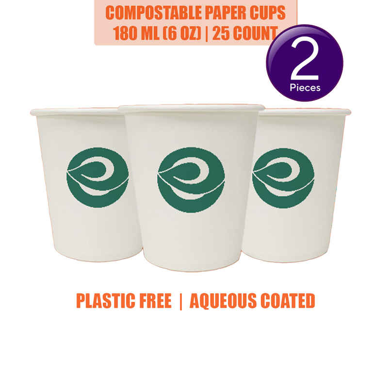 ECO SOUL 180 ml | 25 Count | Disposable Cup/Glass Combo