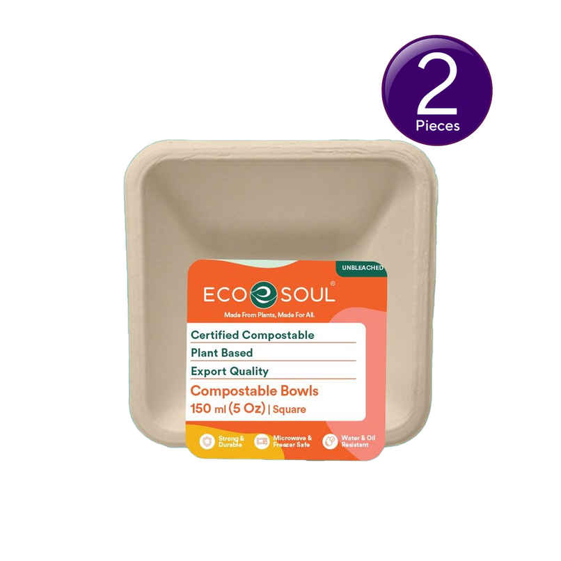Eco Soul 150 ml Square | 25 Count | Disposable Bowl Combo Eco Soul 150 ml Square | 25 Count | Disposable Bowl Combo