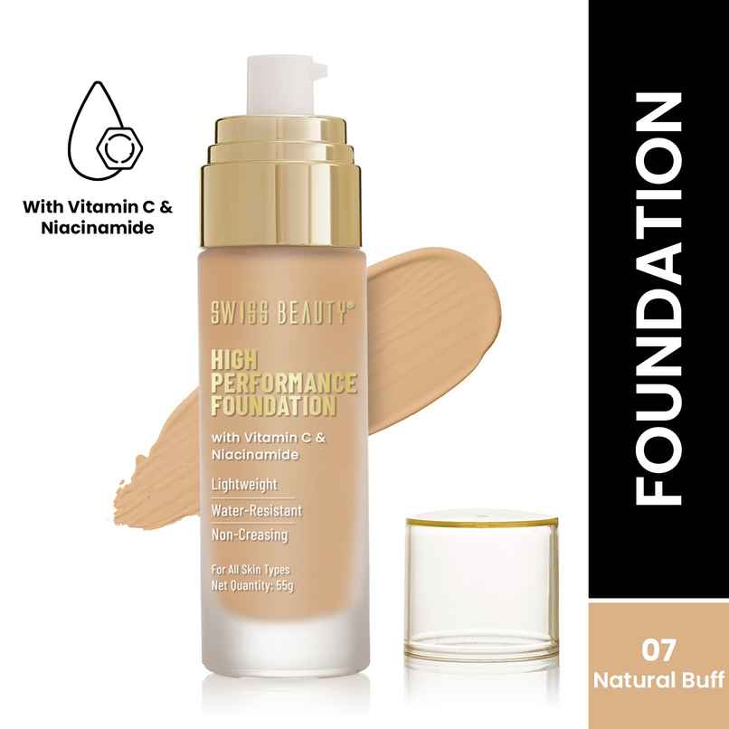 Swiss Beauty High Performance Foundation With Vitamin C & Niacinamide - 07 Natural Buff