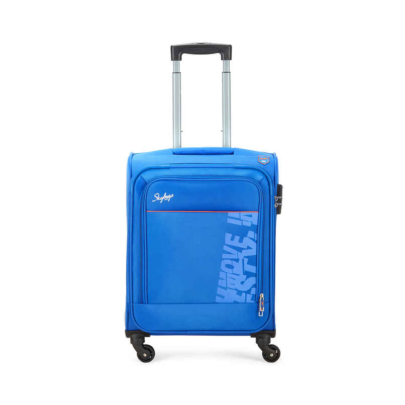 Skybags Unisex Solid Polyester 55 L Telescopic Trolley Bag | Blue - S