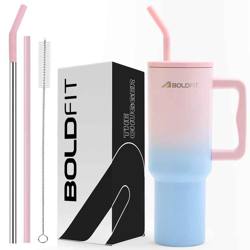 Boldfit Tumbler Bottle with Lid and Straw | Stainless Steel | Double Insulated | 1200 ml - Candy Boldfit Tumbler Bottle with Lid and Straw | Stainless Steel | Double Insulated | 1200 ml - Candy