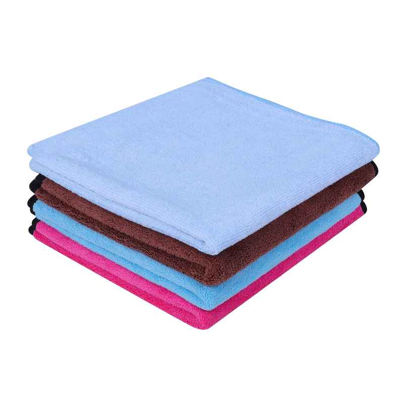 Autofy Multipurpose Microfiber Car Cleaning Cloth (Pack of 4) - Multicolour | 350 GSM | 40 cm x 40 cm