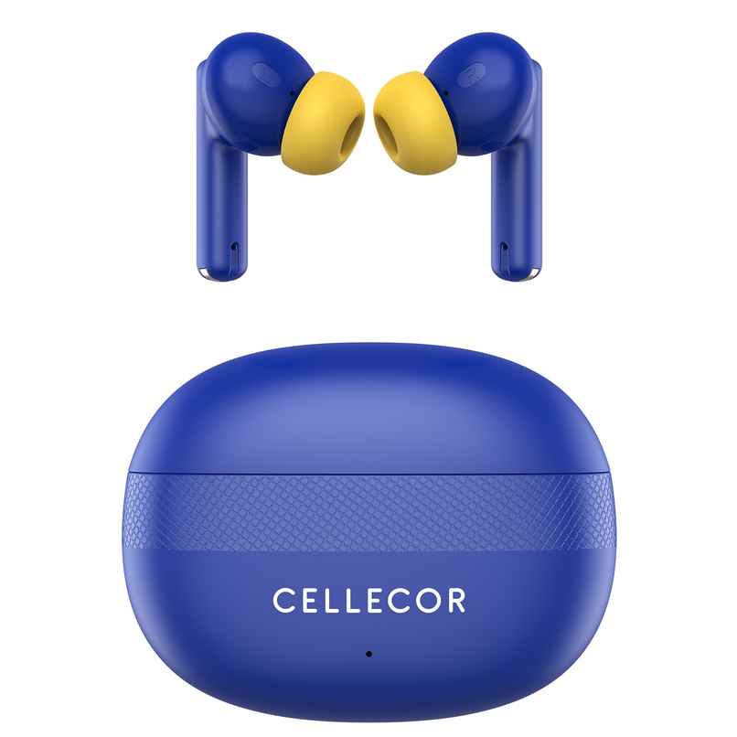 Cellecor Bropods C105 Tune TWS Noise Cancellation Earbuds | 50ms Low Latency | Fast Charging - Type-C | Yellow
