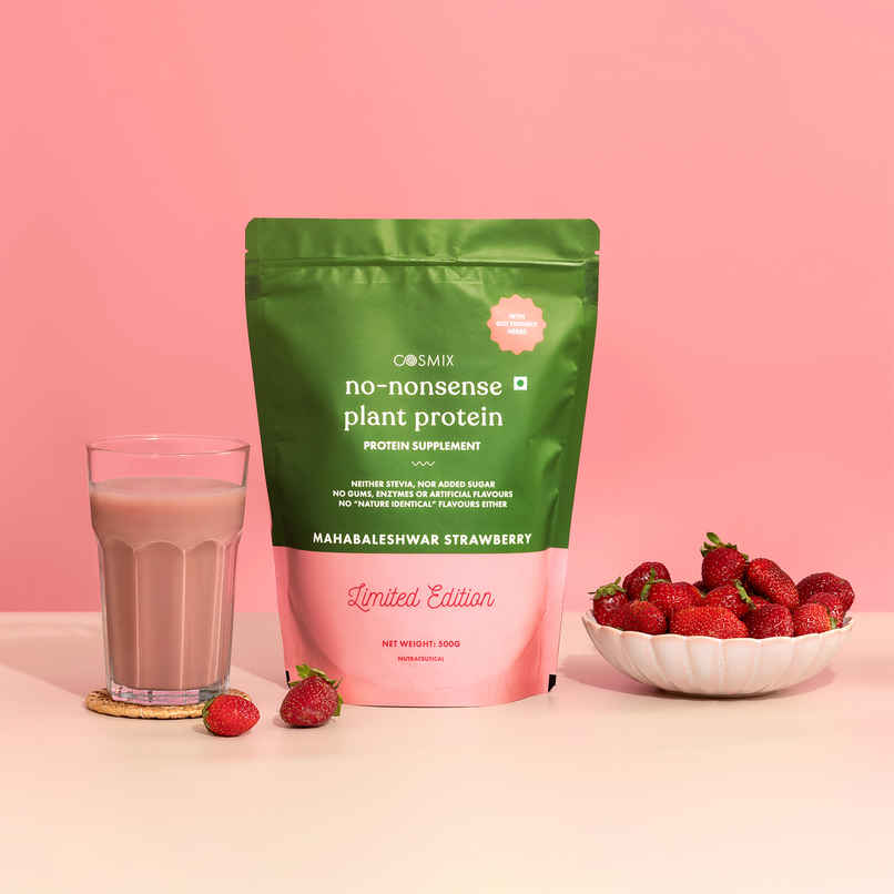 Cosmix No-Nonsense Plant Protein Mahabaleshwar Strawberry