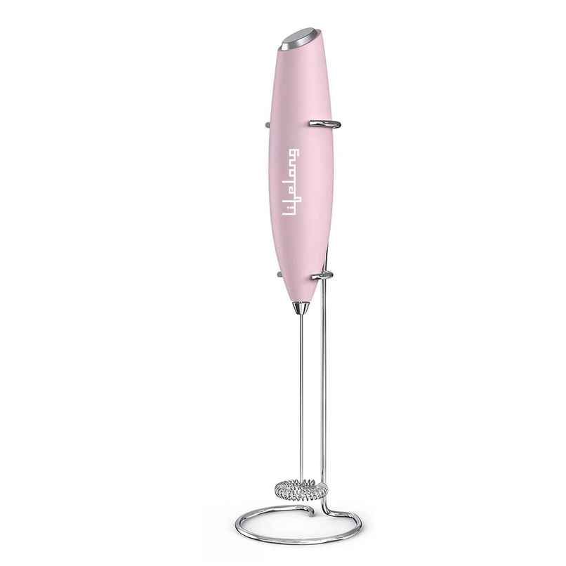 Lifelong Milk Frother for Coffee - Handheld Battery-Operated Electric Drink Mixer| with Stand |Pink Lifelong Milk Frother for Coffee - Handheld Battery-Operated Electric Drink Mixer| with Stand |Pink
