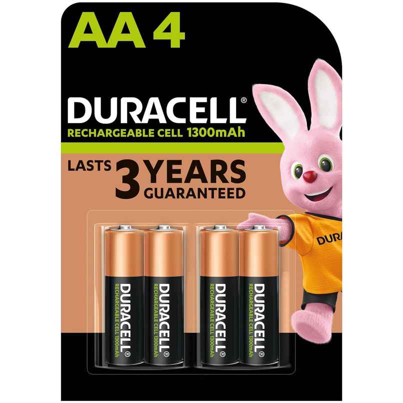 Duracell Rechargeable AA 1300mAh Batteries |Pack of 4