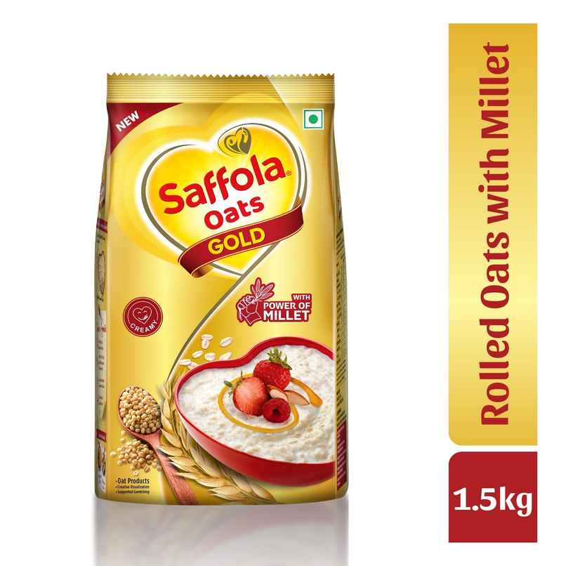 Saffola Oats Gold, Rolled Oats With Jowar Millet Saffola Oats Gold, Rolled Oats With Jowar Millet