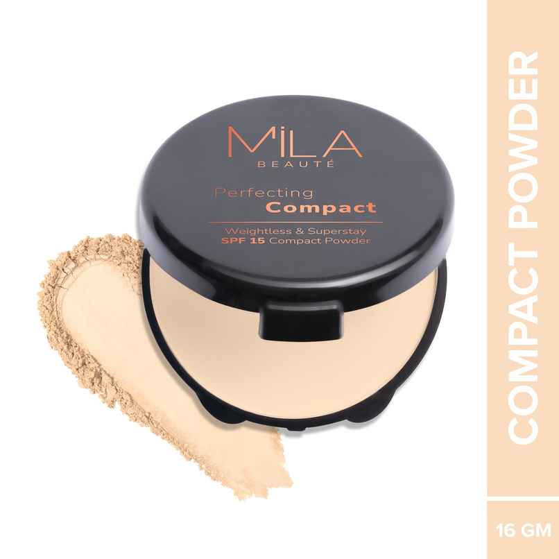 Mila Beaute Perfect Compact Powder Minimise Pores & Finelines Spf 15 202 Pure Beige