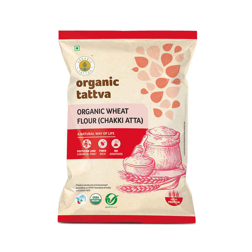 Organic Tattva Whole Wheat Flour | Chakki Atta Organic Tattva Whole Wheat Flour | Chakki Atta