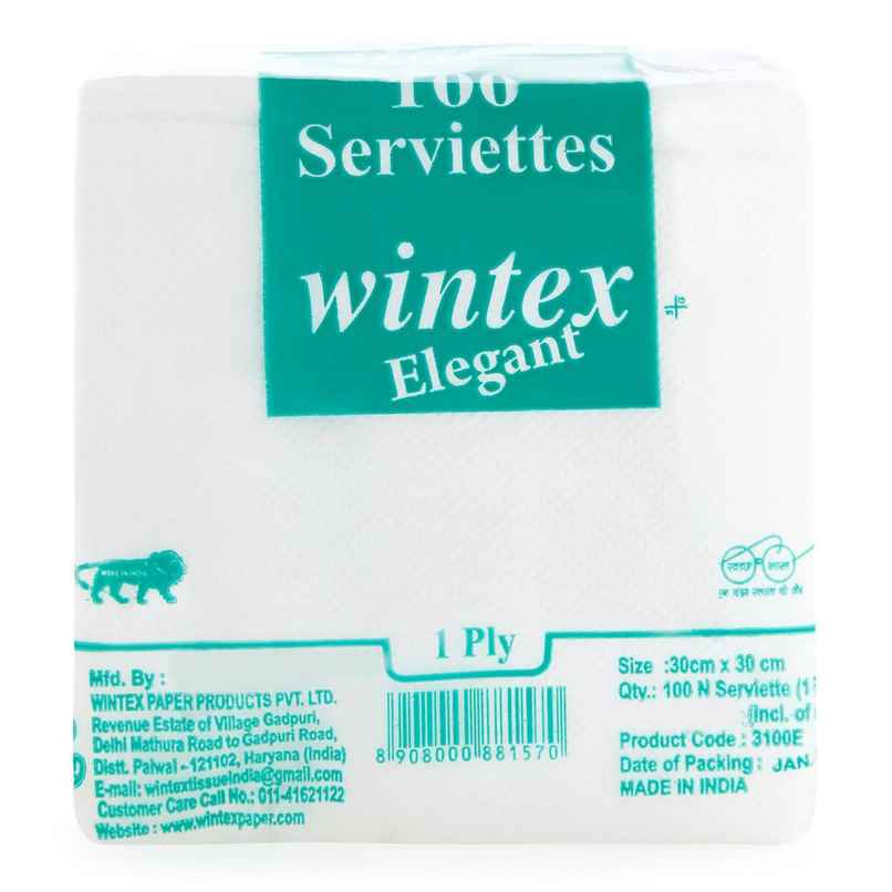 Wintex Elegant Paper Napkins | 1 Ply - 100 Sheets