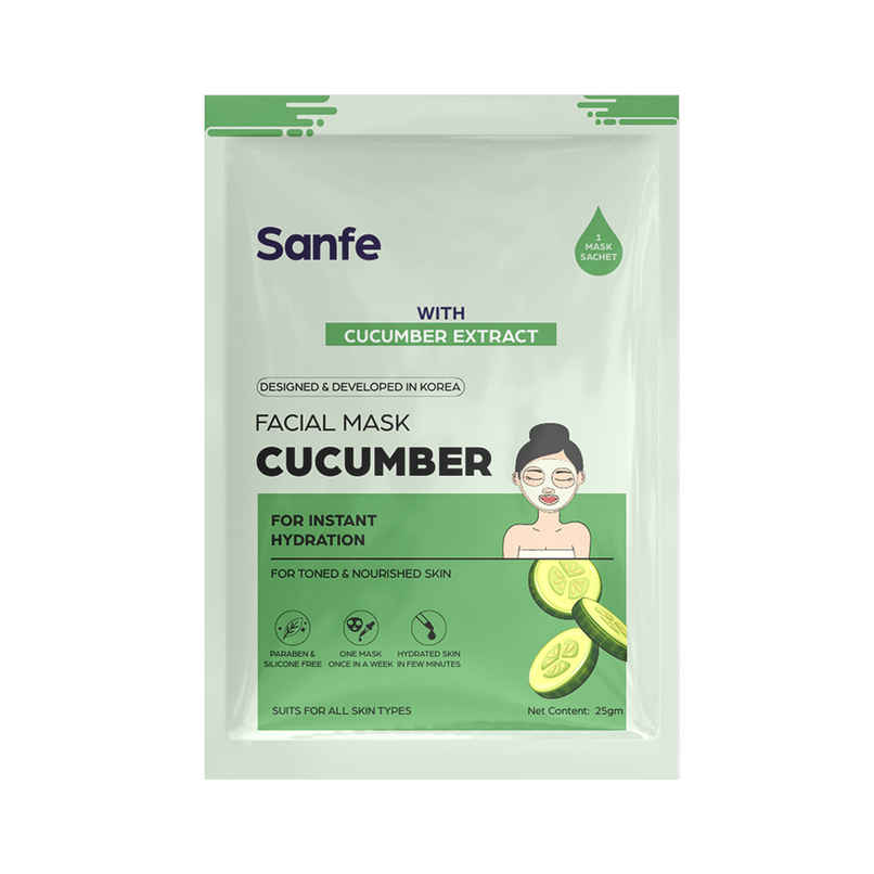 Sanfe Instant Hydration Cucumber Facial Mask 100% Fruit Extracts, Korean Mask Sanfe Instant Hydration Cucumber Facial Mask 100% Fruit Extracts, Korean Mask