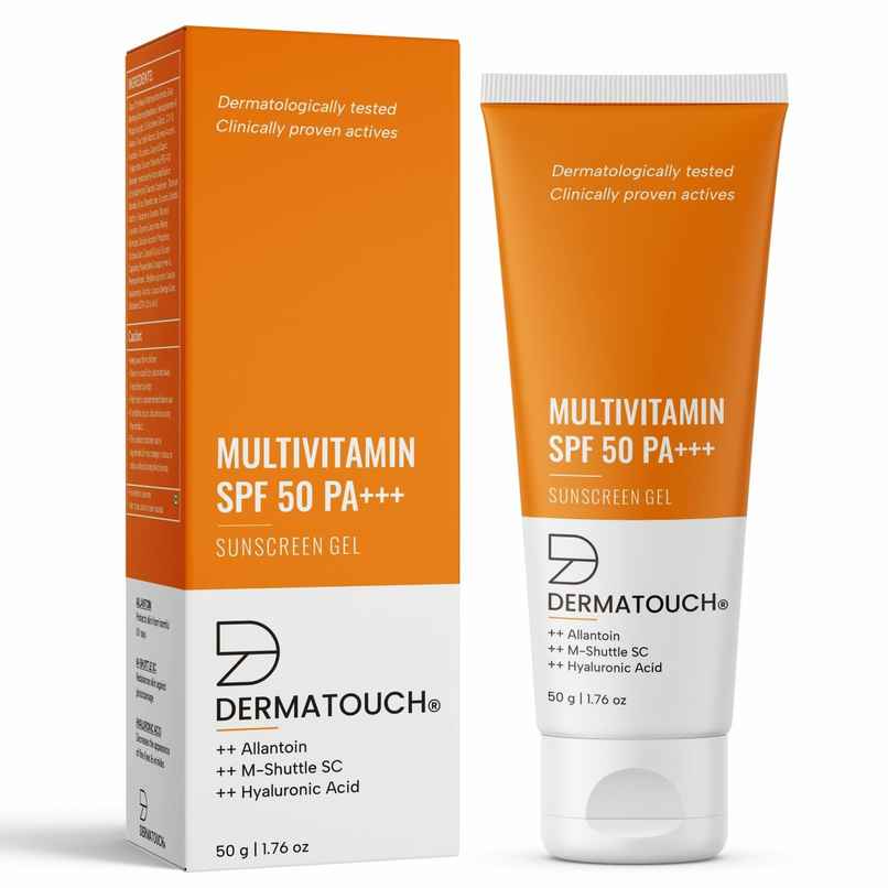 Dermatouch Multivitamin Spf 50 Pa+++ Sunscreen Gel Uva-Uvb Protection Zero White Cast Unisex Dermatouch Multivitamin Spf 50 Pa+++ Sunscreen Gel Uva-Uvb Protection Zero White Cast Unisex