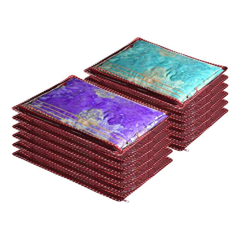 Kuber Industries Clothes Organizer For Wardrobe (Pack of 12) - Single Storage Organizer (Maroon)