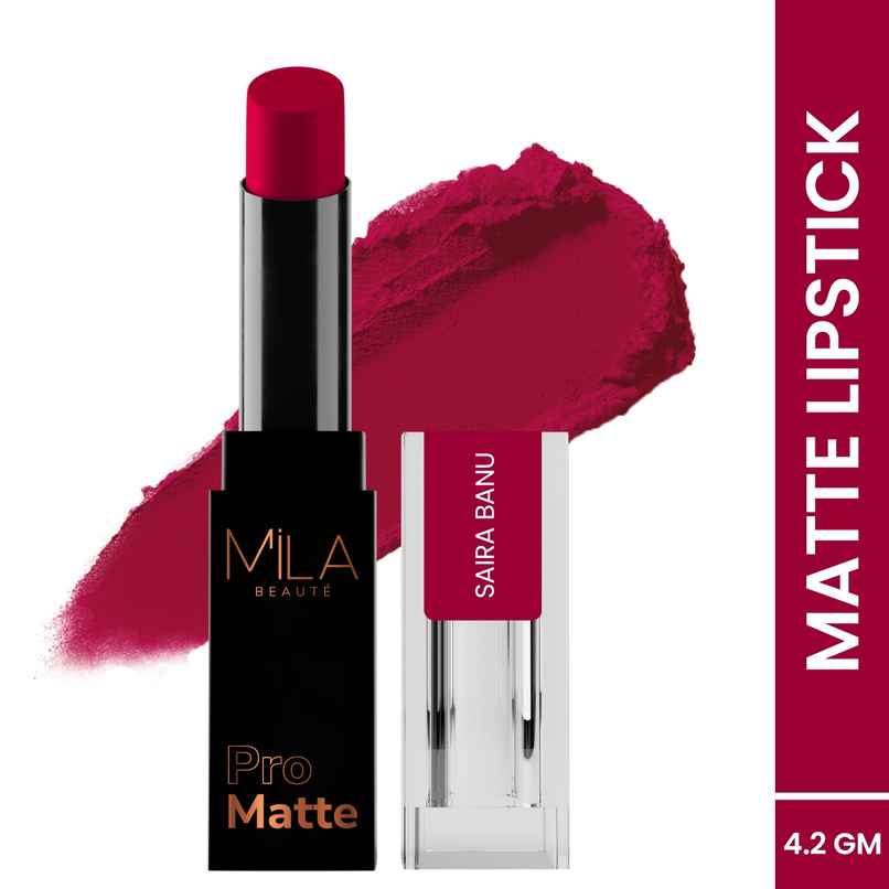 Mila Beaute Pro Mattes Lipstick Luxurious Creamy Matte Texture - 18 Saira Banu Mila Beaute Pro Mattes Lipstick Luxurious Creamy Matte Texture - 18 Saira Banu