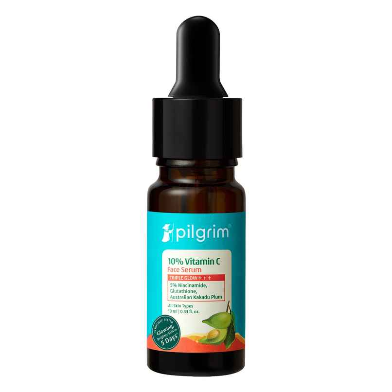 Pilgrim 10% Vitamin C Face Serum For Daily Brightness Helps Reduce Dark Spots & Evens Skin Tone