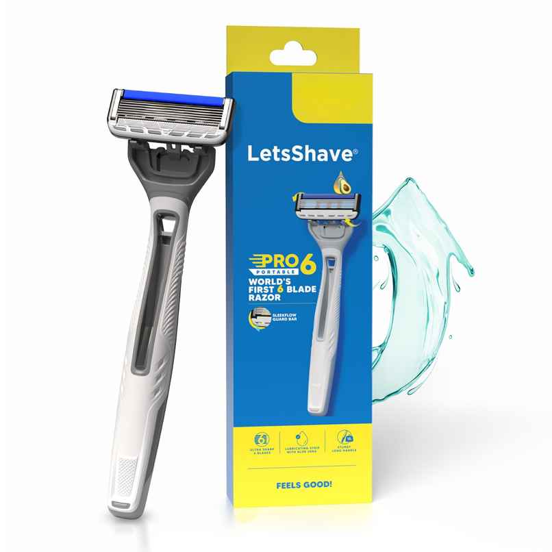 LetsShave Pro 6 Portable Razor | World's First 6-Blade Razor for men