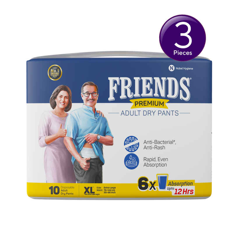 Friends Premium Adult Diapers Pant Style XL Combo 