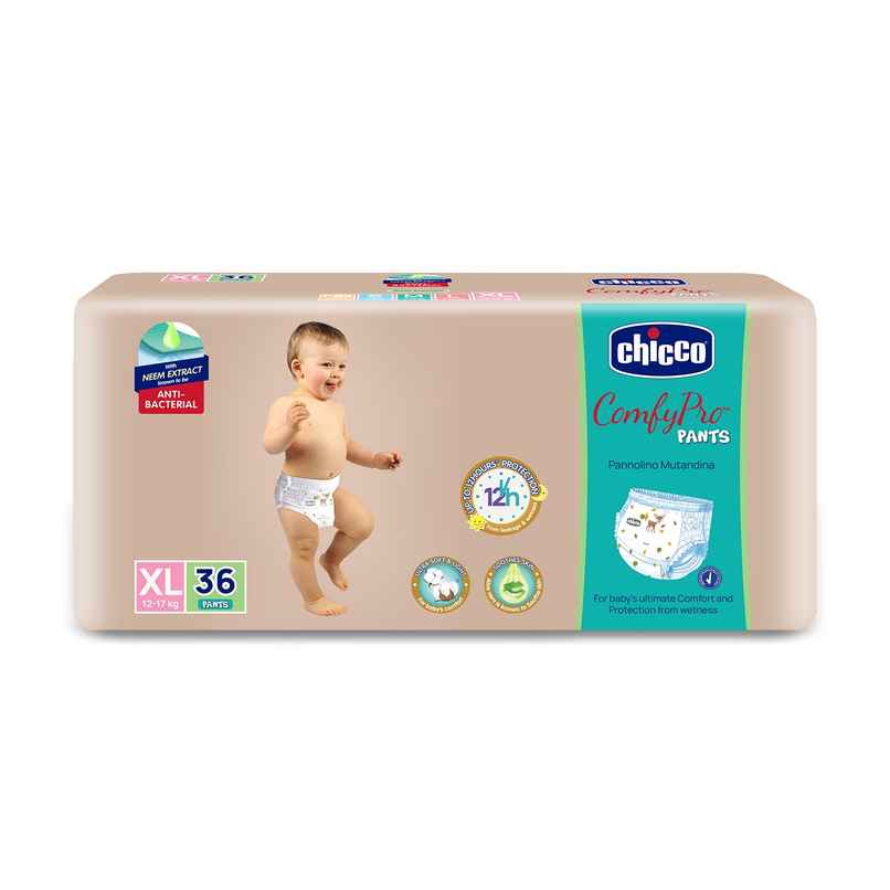 Chicco ComfyPro Premium Baby Diapers | Pant Style | XL | 36 Pcs