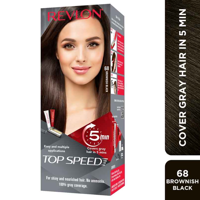 Revlon Top Speed Hair Color Small Pack Woman - Brownish Black 68