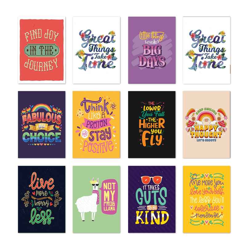 Paper Plane Design Good Vibes Inpiratinal Quotes Wall Posters | Set Of 12 | Size 29 x 21 cm | D6 Paper Plane Design Good Vibes Inpiratinal Quotes Wall Posters | Set Of 12 | Size 29 x 21 cm | D6