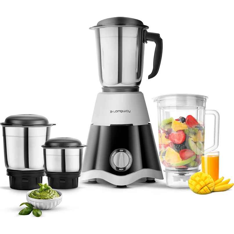 Longway Super DLX Juicer Mixer Grinder | 750W Powerful Motor | 4 Jars | Black & Grey Longway Super DLX Juicer Mixer Grinder | 750W Powerful Motor | 4 Jars | Black & Grey