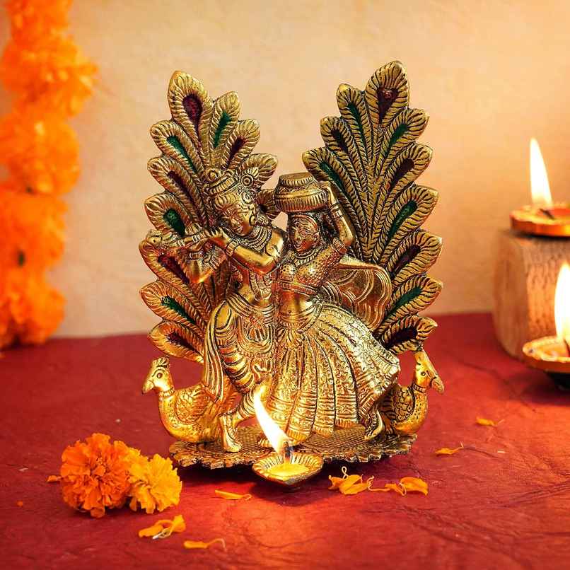 Tied Ribbons Radha & Krishna Idol Statue Showpiece (20.3 Cm)