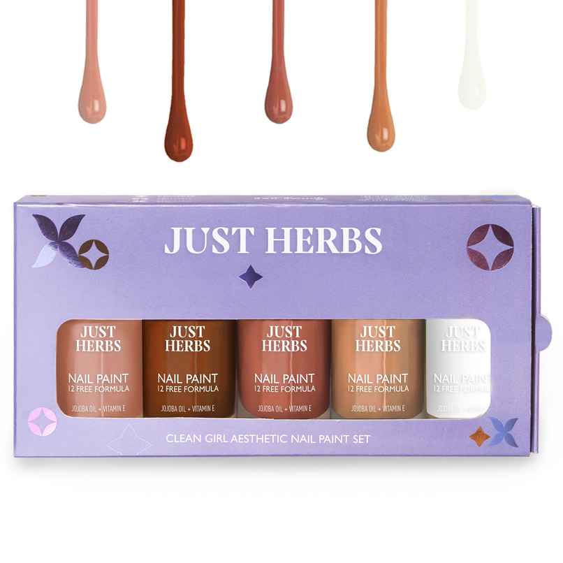 Just Herbs Clean Girl Aesthetic Nail Paint Kit Just Herbs Clean Girl Aesthetic Nail Paint Kit