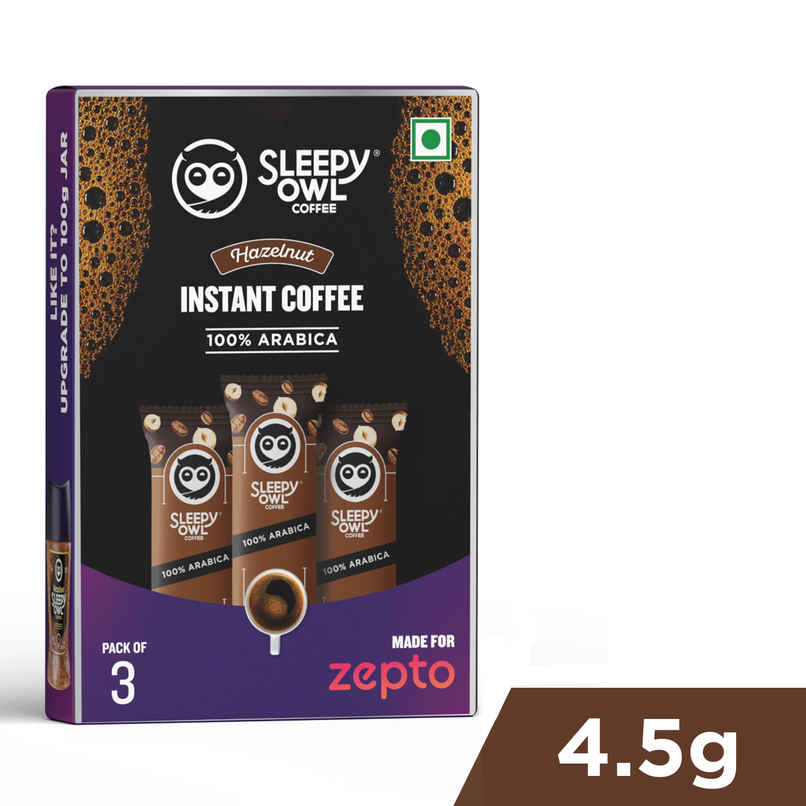 Sleepy Owl Hazelnut 100% Arabica Instant Coffee Sachets