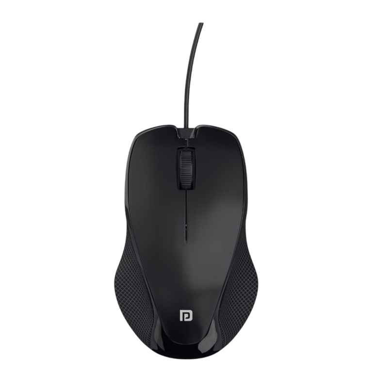 Portronics Toad 101 Wired Optical Mouse with 1200 DPI, Plug & Play, Hi-Optical Tracking, 1.25M Cable Length, 30Lakhs Click Life - Black