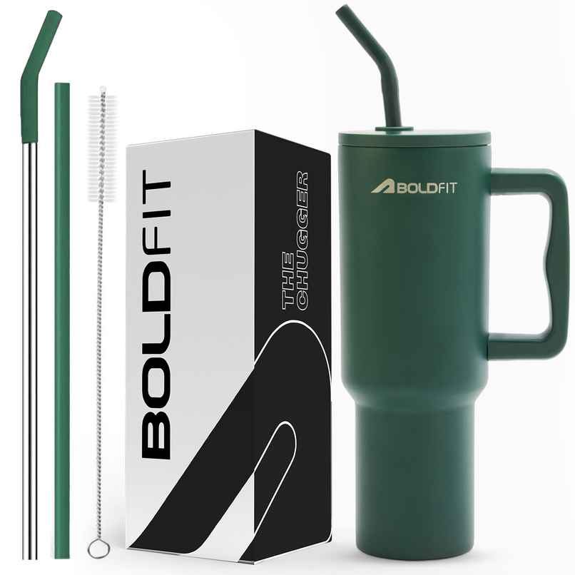 Boldfit Tumbler Bottle with Lid and Straw | Stainless Steel | Double Insulated | 1200 ml- Emerald Boldfit Tumbler Bottle with Lid and Straw | Stainless Steel | Double Insulated | 1200 ml- Emerald