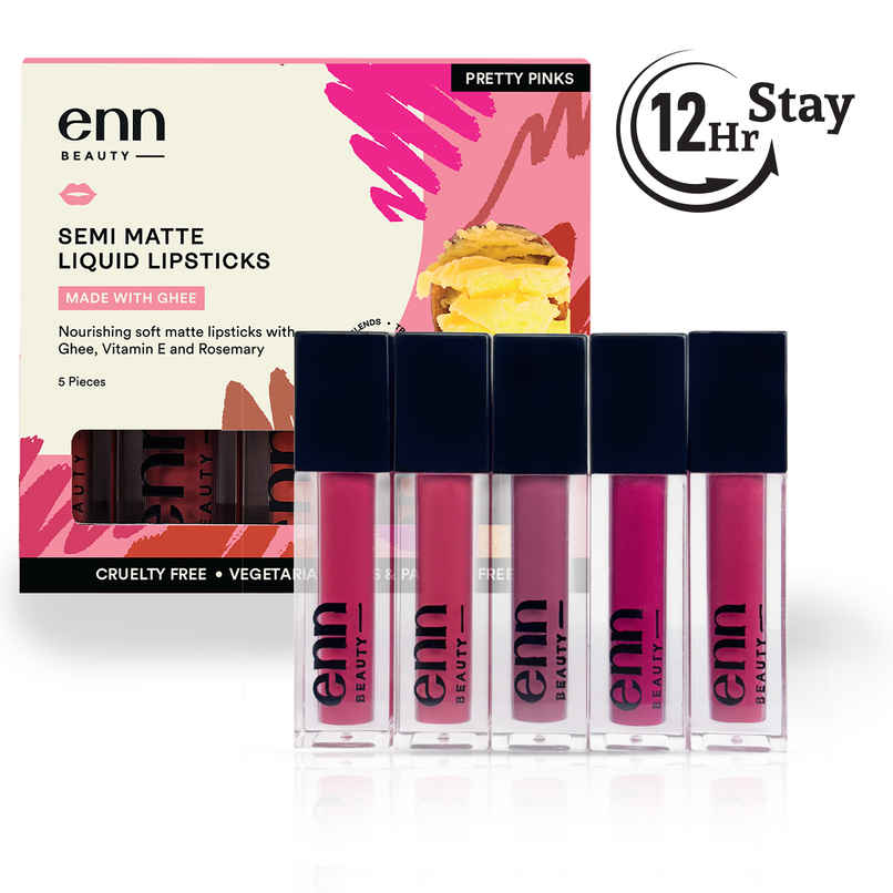 Enn Beauty Semi-Matte Liquid Lipstick Kit - Pretty Pinks