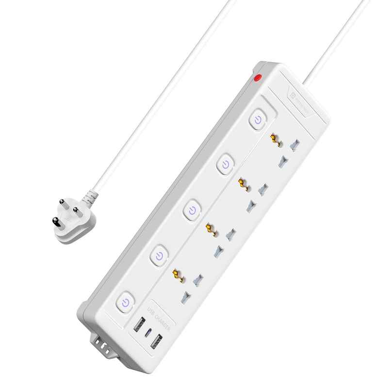 Portronics Power Plate 19 Extension Board with 4 Universal Sockets, 3m Cord, 5 Individual Switches