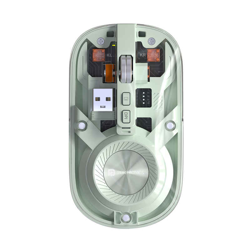Portronics Toad 8 Transparent Wireless Bluetooth Mouse with Rechargeable Battery | Green