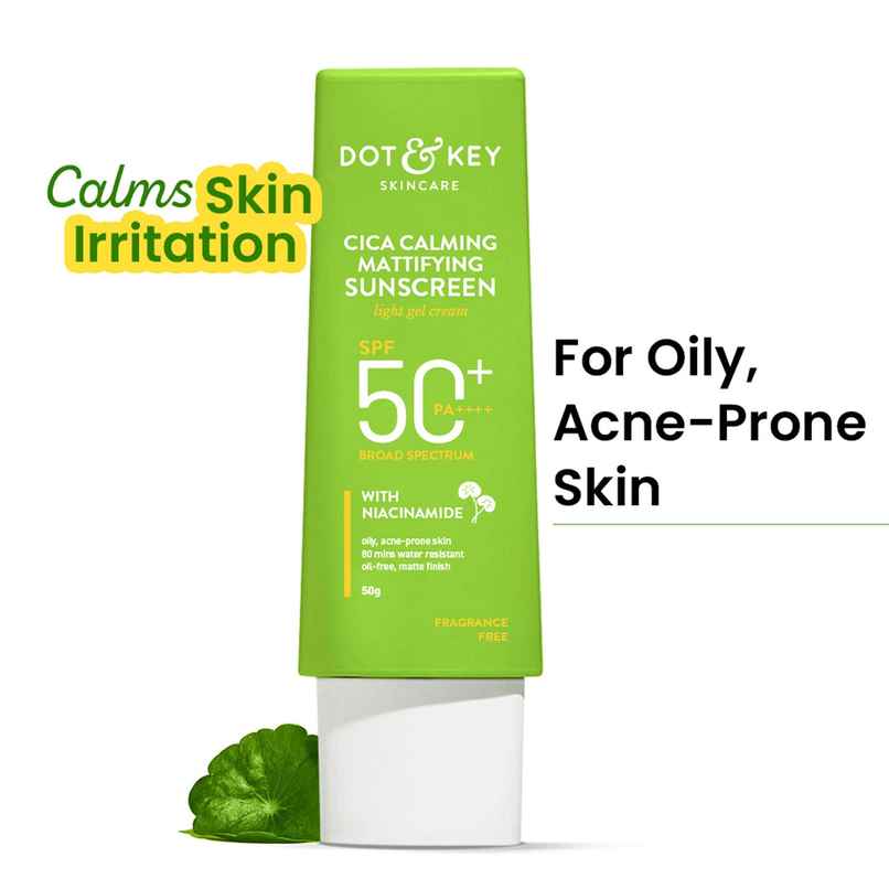 Dot & Key Cica Niacinamide Face Sunscreen SPF 50 PA+++ Uv Protection For Oily And Acne Prone Ski Dot & Key Cica Niacinamide Face Sunscreen SPF 50 PA+++ Uv Protection For Oily And Acne Prone Ski