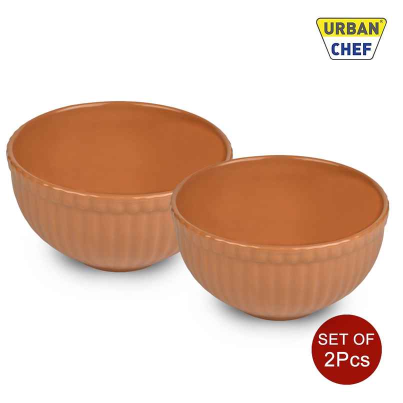 Urban Chef Listra Ceramic Bowl - Mustard 2 Pcs | Set of 2 - 550 Each