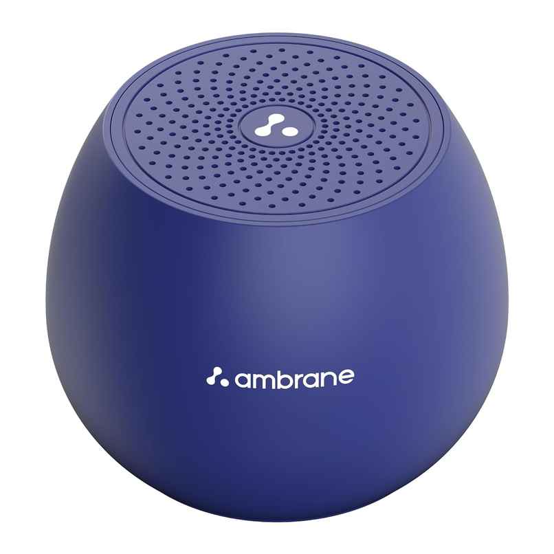 Ambrane 5W Wireless Bluetooth Mini Speaker With 44Hrs Playtime Immersive Sound 52Mm (Minipod, Blue)